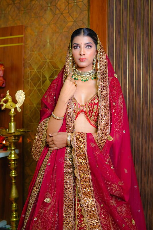 Divine Crimson bridal lehenga